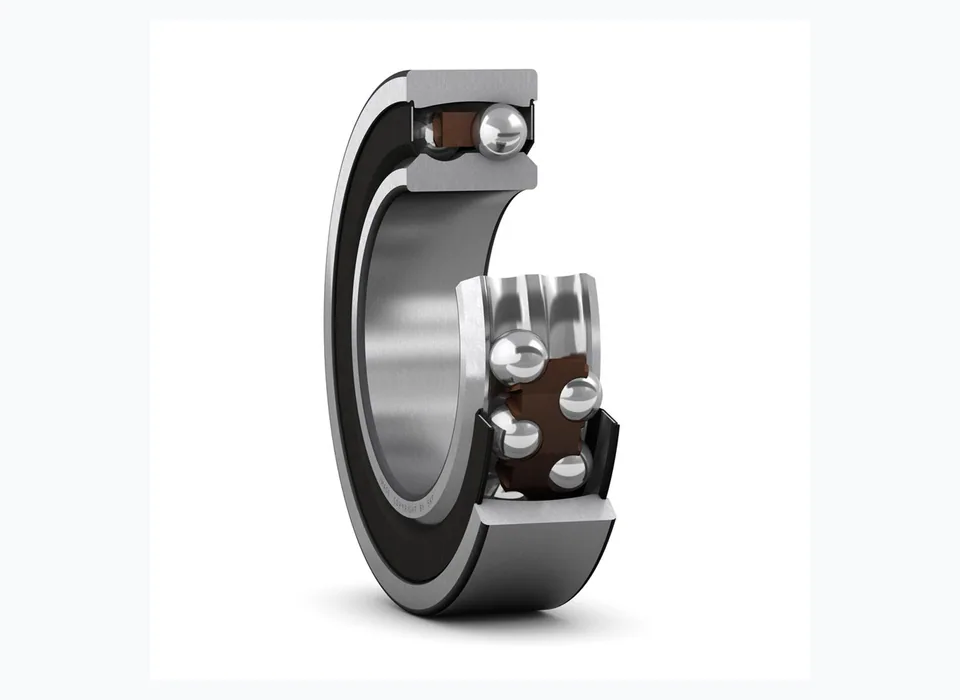Cutaway illustration of self-aligning ball bearing
