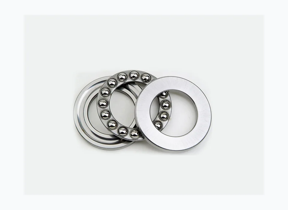 Thrust ball bearing washer and cage assembly