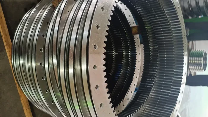 Shipping Log: Internally Geared Slewing Bearings Supplied to Germany(Image1) Internally geared slewing bearings prepared for German excavator maintenance project
